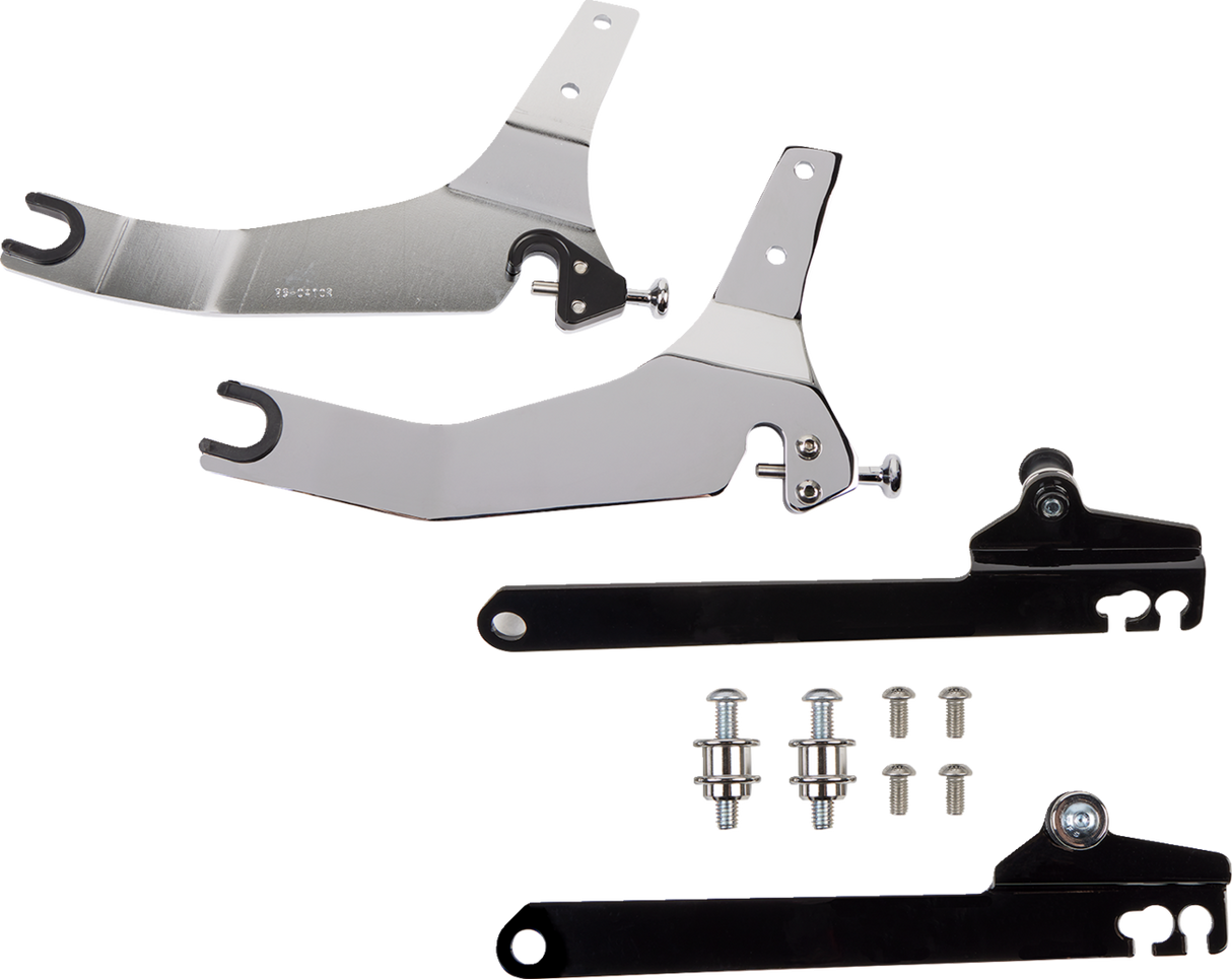 Backrest Kit - 11\" - Chrome - Dyna 2006 - 2017