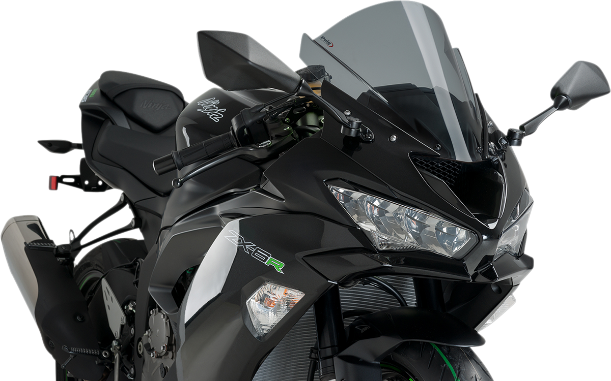 Race Windscreen - 13-3/4\" - Dark Smoke - ZX-6R 2008 - 2023