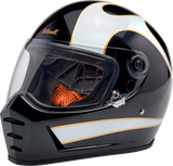 Lane Splitter Helmet - Gloss Black/White Flames - XL