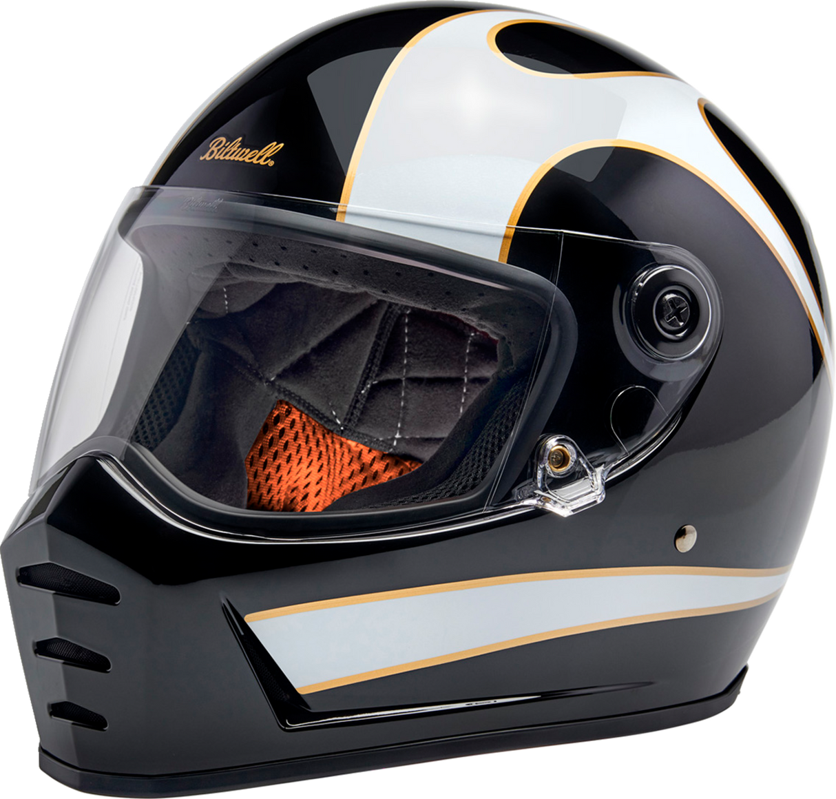 Lane Splitter Helmet - Gloss Black/White Flames - XL