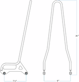 EXFIL Sissy Bar - XL - Chrome 1996 - 2003