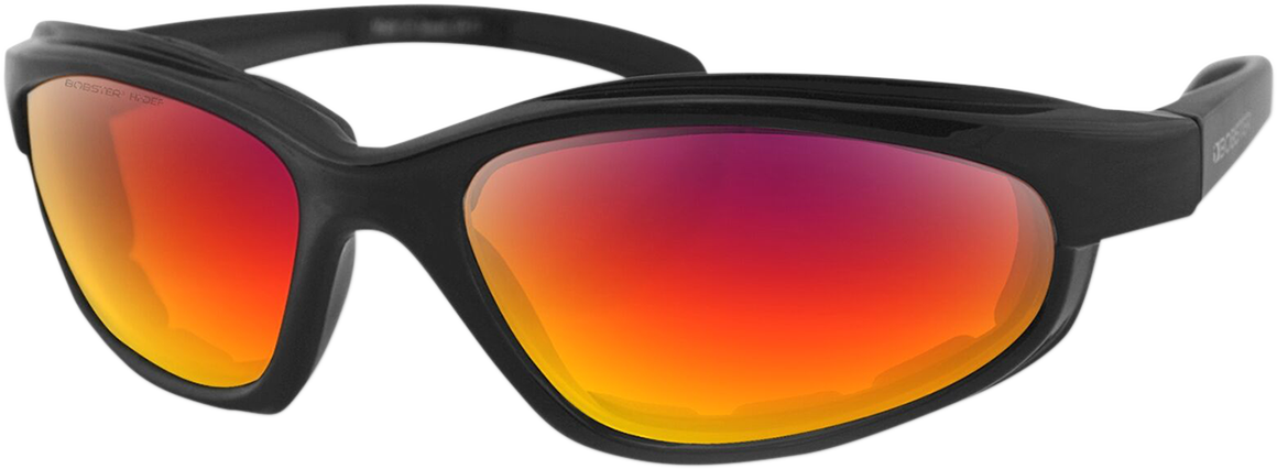 Fat Boy Sunglasses - Matte Black - Purple/Red Revo