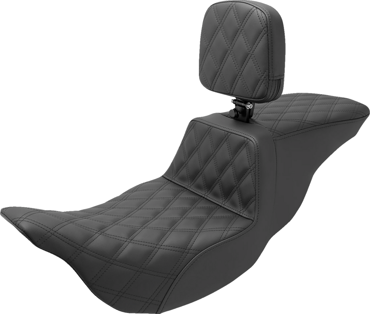 Tour Step-Up Seat - Rider Backrest - Full Lattice Stitch - FL \'08-\'23 2008 - 2023