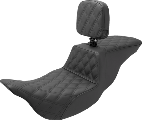 Tour Step-Up Seat - Rider Backrest - Full Lattice Stitch - FL \'08-\'23 2008 - 2023