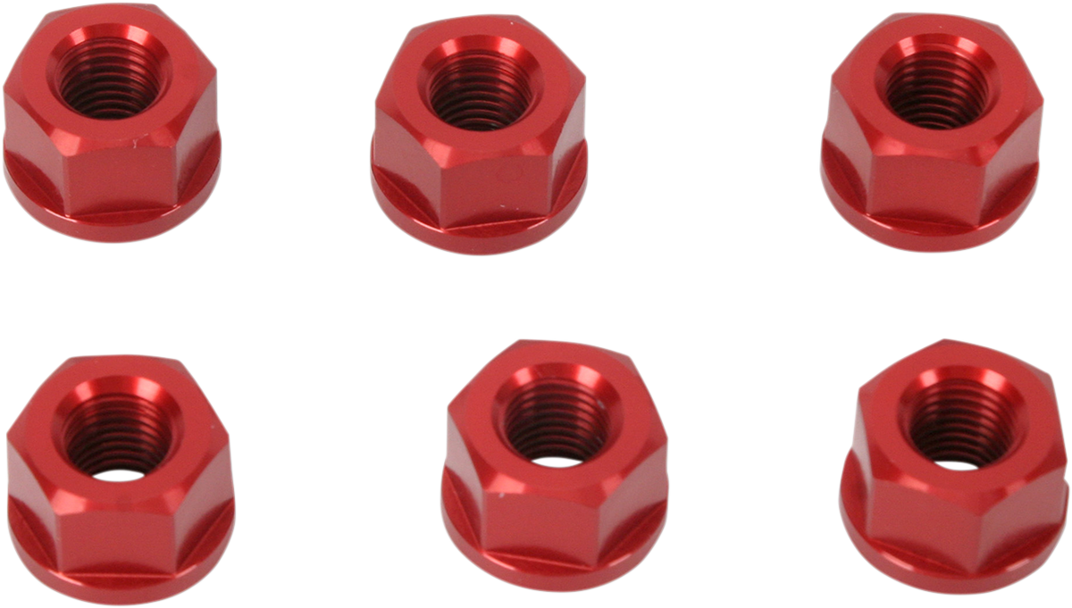 Aluminum Sprocket Nuts - Red - M10 x 1.25