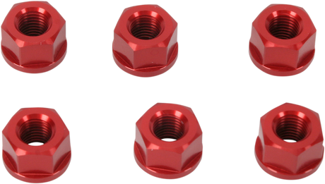 Aluminum Sprocket Nuts - Red - M10 x 1.25