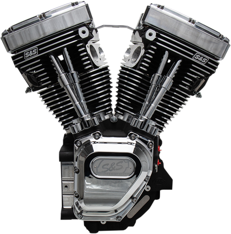 T111 Long Block Engine - Wrinkle Black and Chrome - Touring | Dyna 1999 - 2006