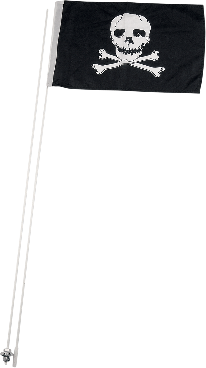 Flag Pole and Mount - With 12\' X 19\" Flag - Pirate - 5 Pack