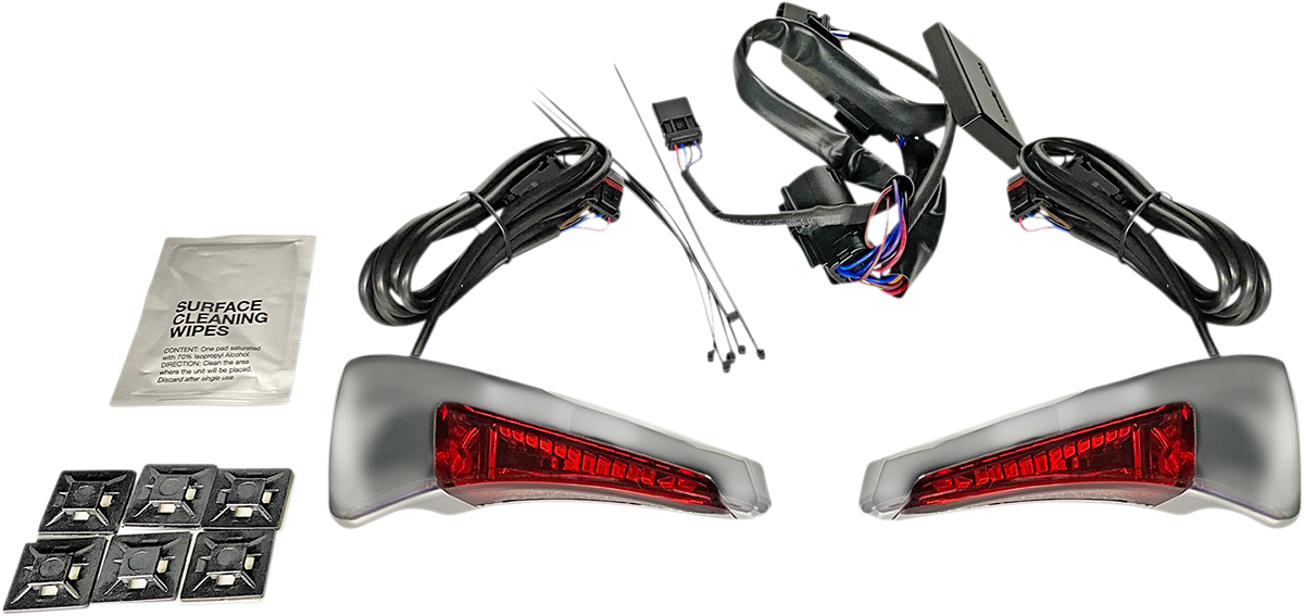 Sequential Tour Pak Seat Back Rest LED Lights - Chrome/Red - FLH 2014 - 2024