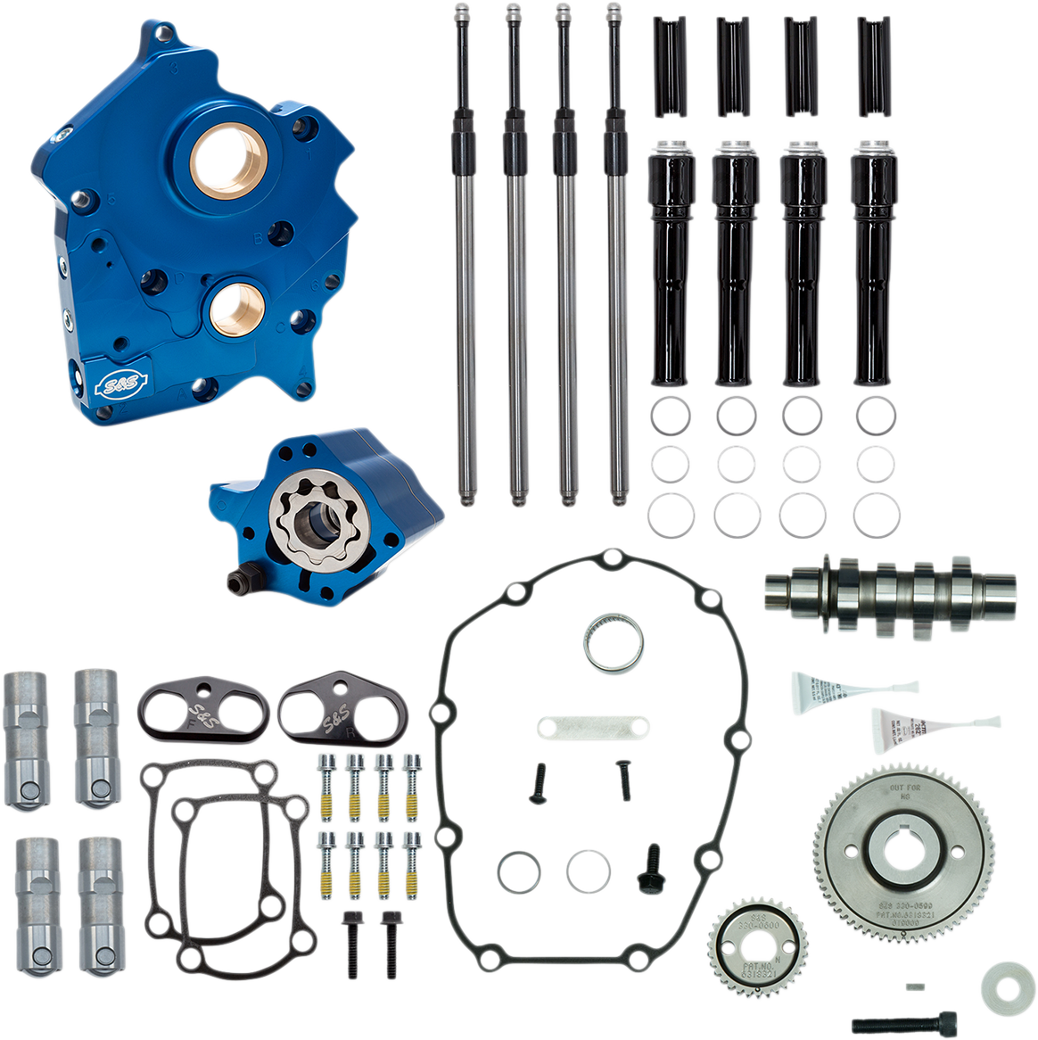 Cam Chest Kit with Plate - Gear Drive - Water Cooled - 475 Cam - Black Pushrods- M8 2017 - 2020