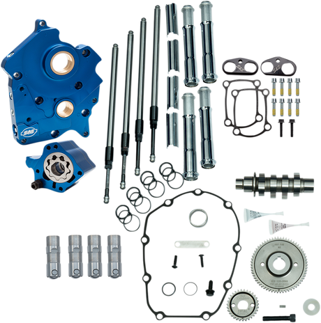 Cam Chest Kit with Plate - Gear Drive - Oil Cooled - 465 Cam - Chrome Pushrods - M8 2017 - 2020