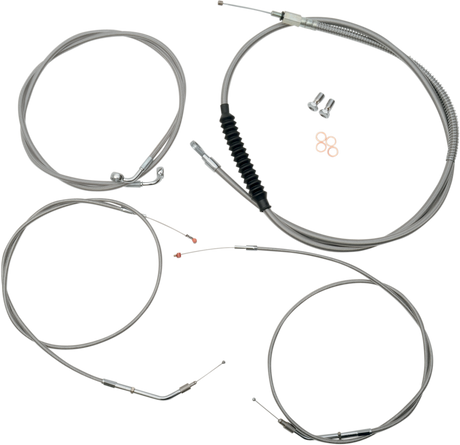 Handlebar Cable/Brake Line Kit - 15\" - 17\" Ape Hanger Handlebars - Stainless Steel 1996 - 2003