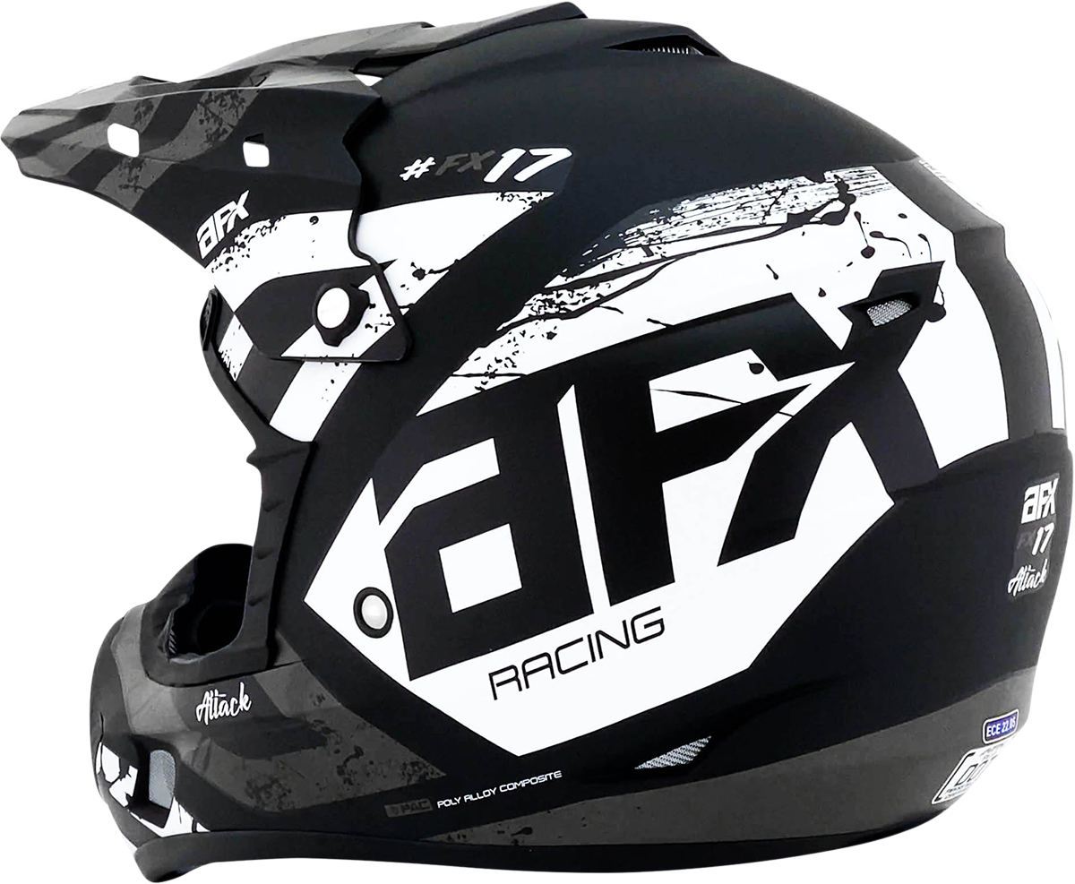 FX-17Y Helmet - Attack - Matte Black/Silver - Large