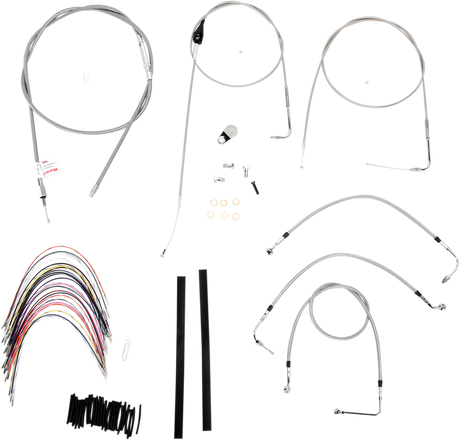 Handlebar Cable/Brake Line Kit - Complete - 16\" Ape Hanger Handlebars - Stainless Steel 2000 - 2006