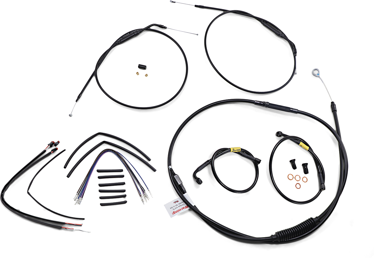 Handlebar Cable and Brake Line Kit - 14\" Wide Glide Gorilla Handlebars 2012 - 2017