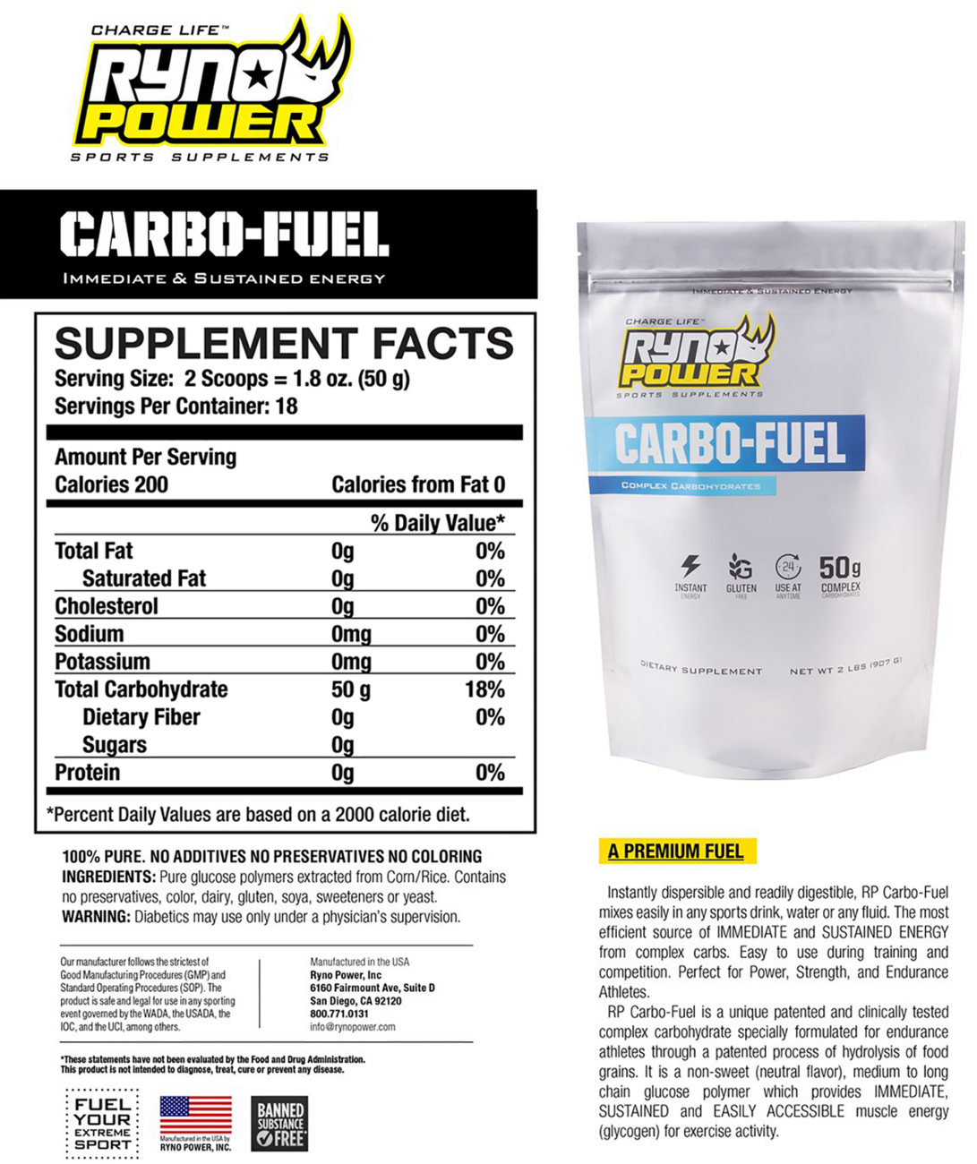 Carbo-Fuel Powder - 1 lb - 10 Servings