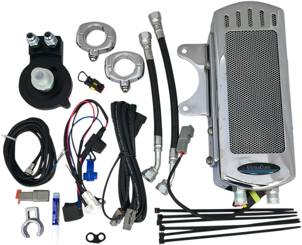 Side Mount Oil Cooler Kit - Chrome - Sportster 1986 - 1988