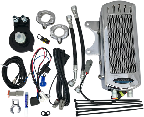 Side Mount Oil Cooler Kit - Chrome - Sportster 1986 - 1988