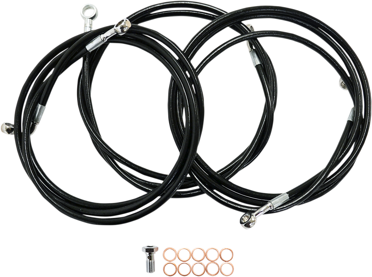 Brake Line - 12\" - 14\" Ape Hanger Handlebars - Black 2014 - 2020