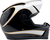 Lane Splitter Helmet - Gloss Black/White Flames - XS