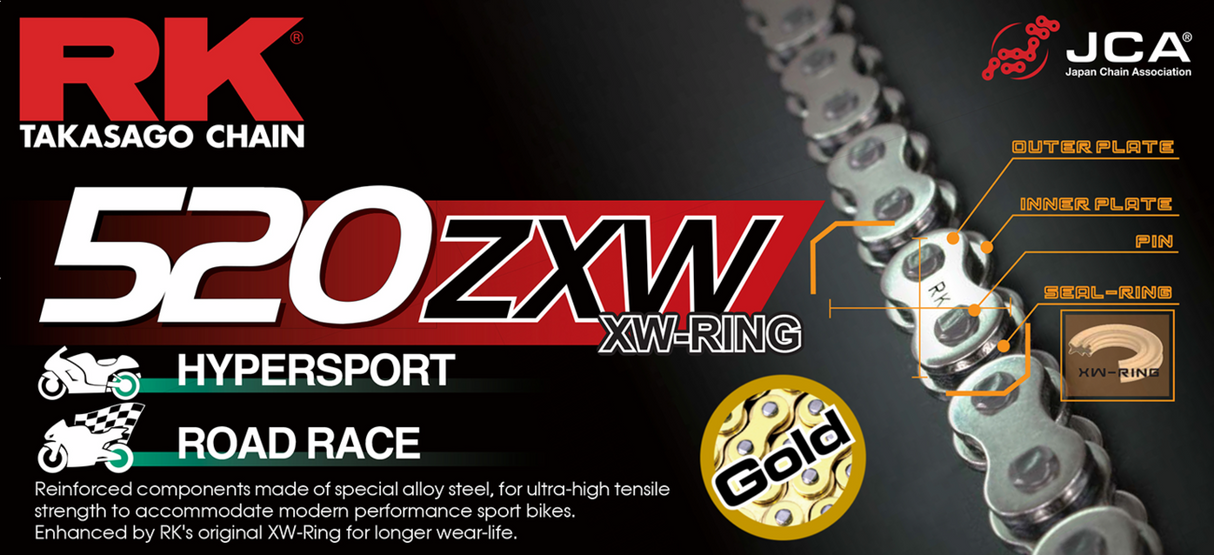 520 ZXW - Drive Chain - 120 Links - Gold