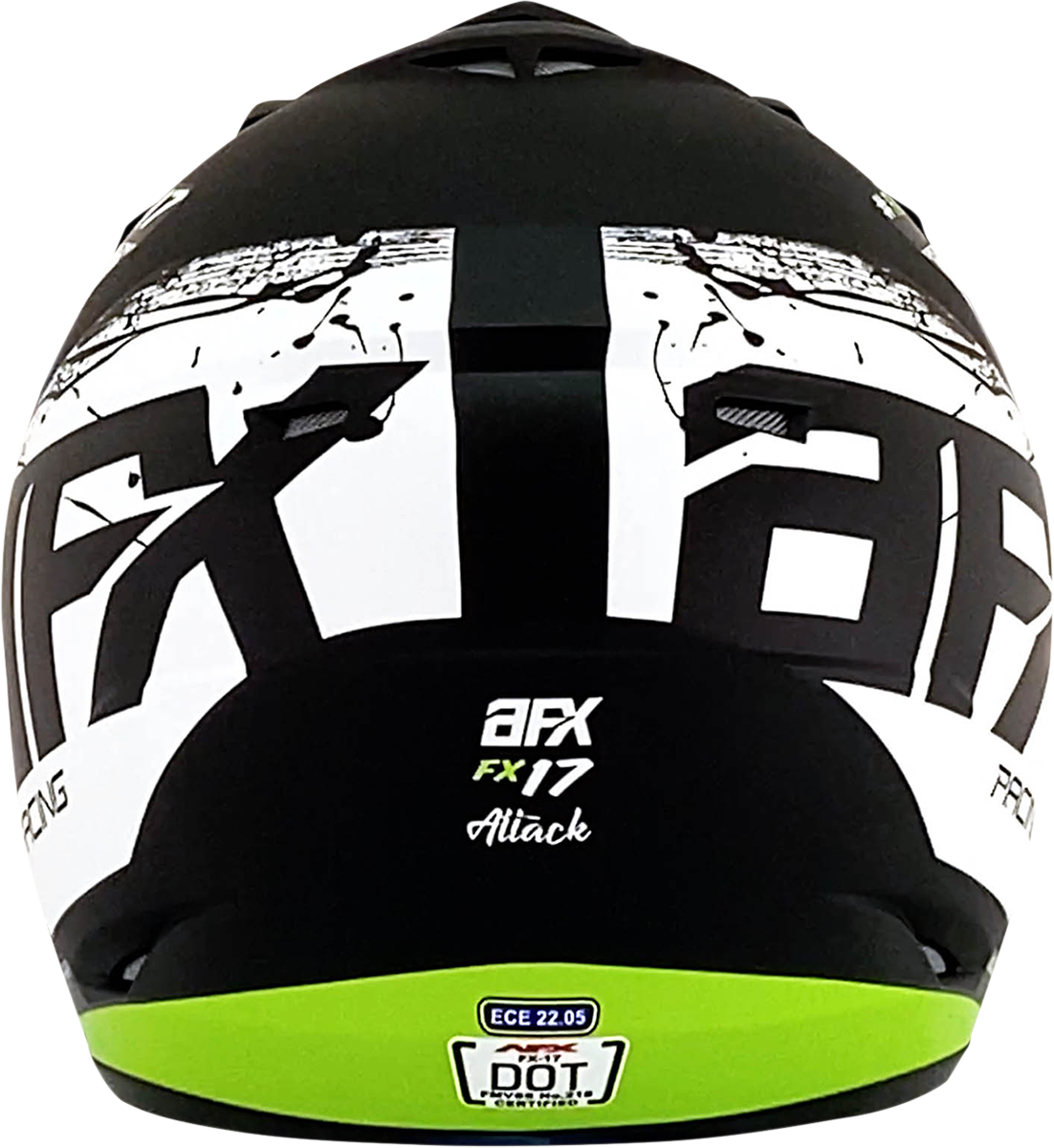 FX-17Y Helmet - Attack - Matte Black/Green - Small