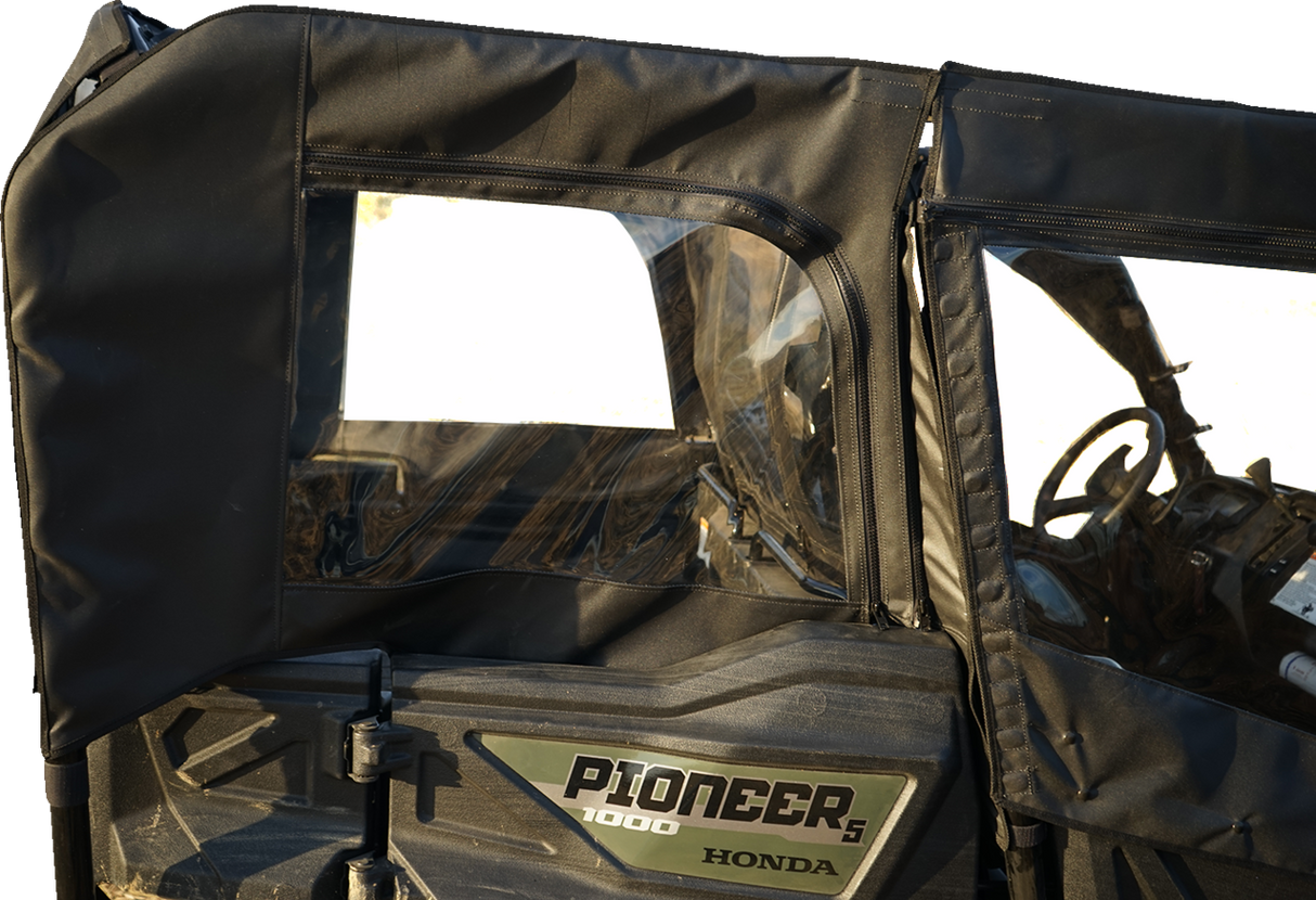 Soft Doors - Middle/Rear Windows - Black - Honda Pioneer 1000 2016 - 2023