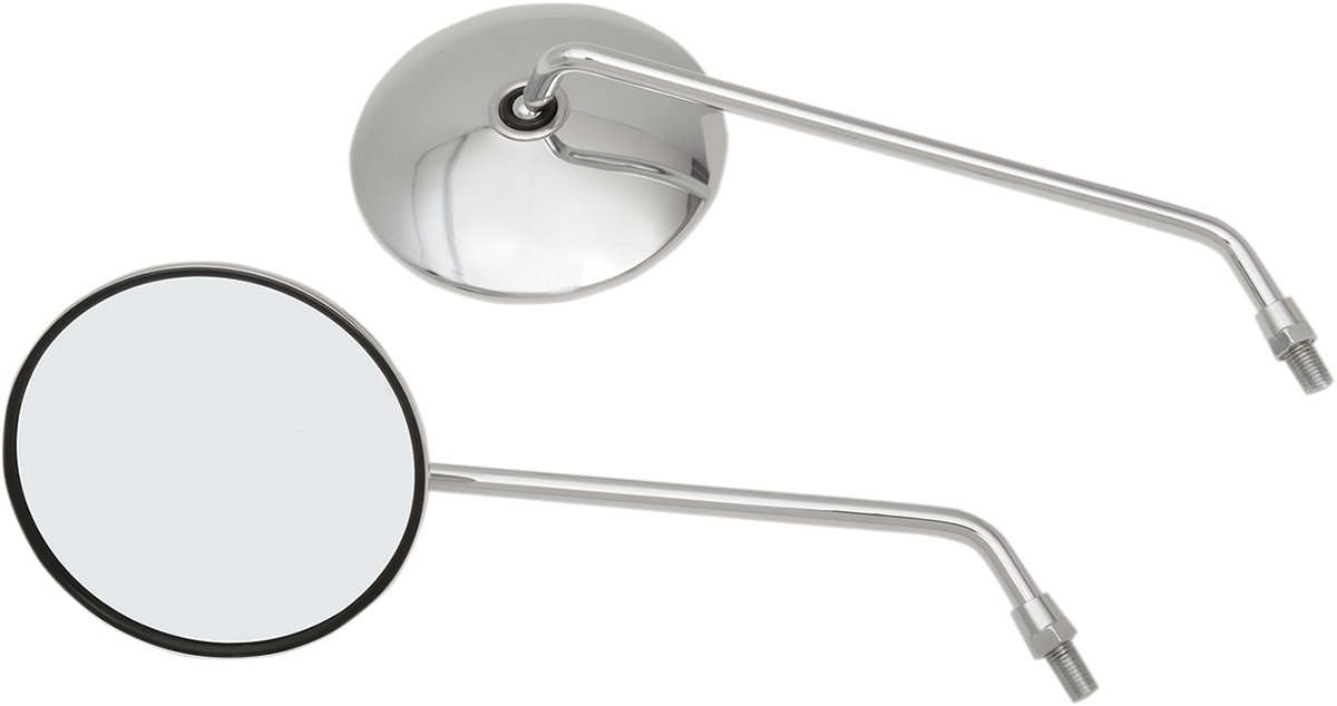 Mirrors - Classic - Universal - Side View - Round - Chrome - Left/Right