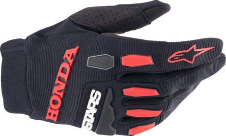 Honda Full Bore Gloves - Black/Bright Red - Large