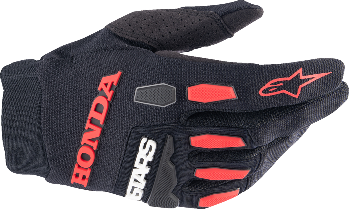 Honda Full Bore Gloves - Black/Bright Red - XL