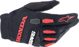 Honda Full Bore Gloves - Black/Bright Red - 2XL