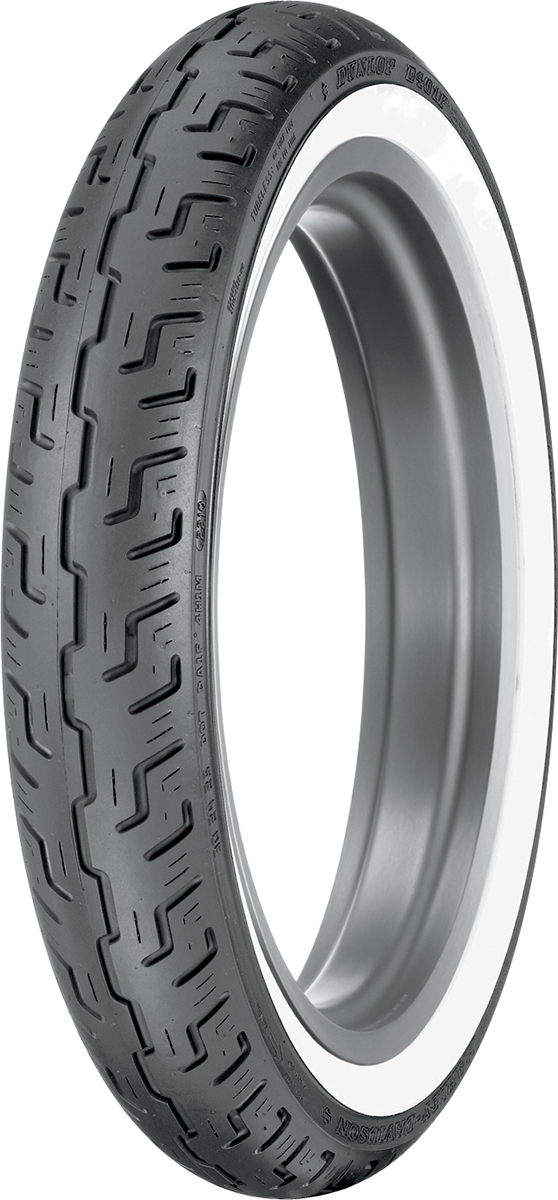 Tire - D401 - Front - 100/90-19 - Wide Whitewall - 57H