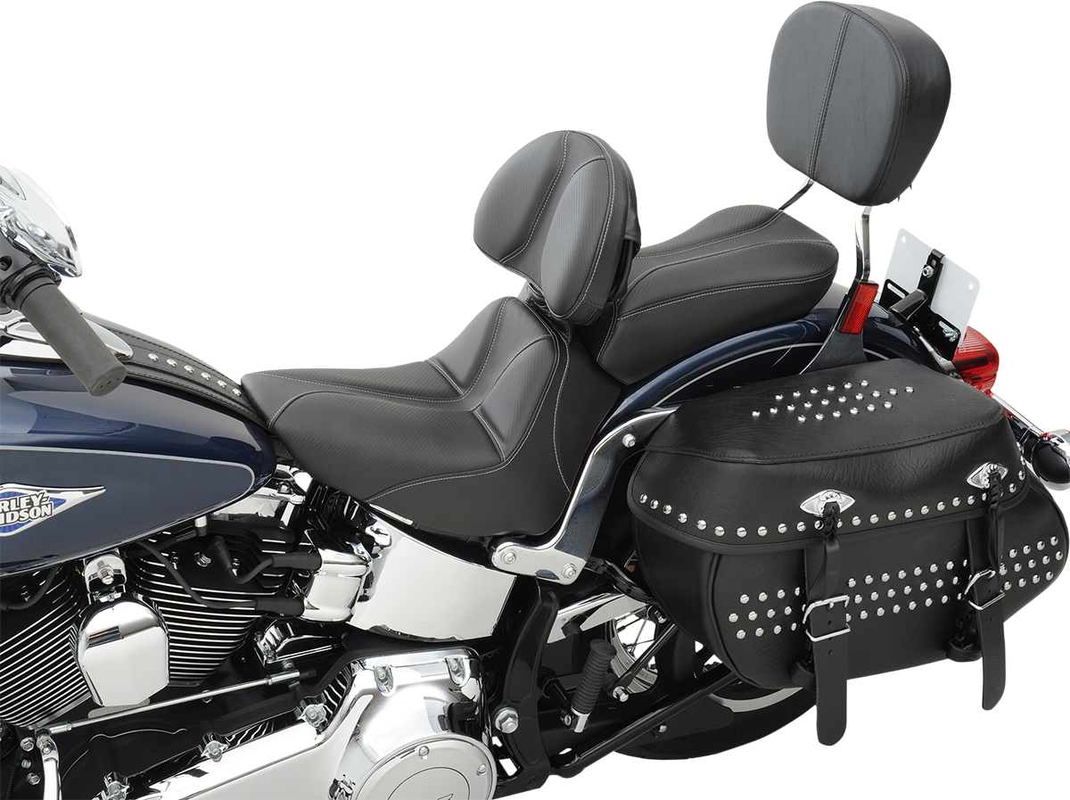 Dominator Solo Seat - w/o Backrest - Black w/ Gray Stitching - FLSTC/N \'06-\'17 2006 - 2017