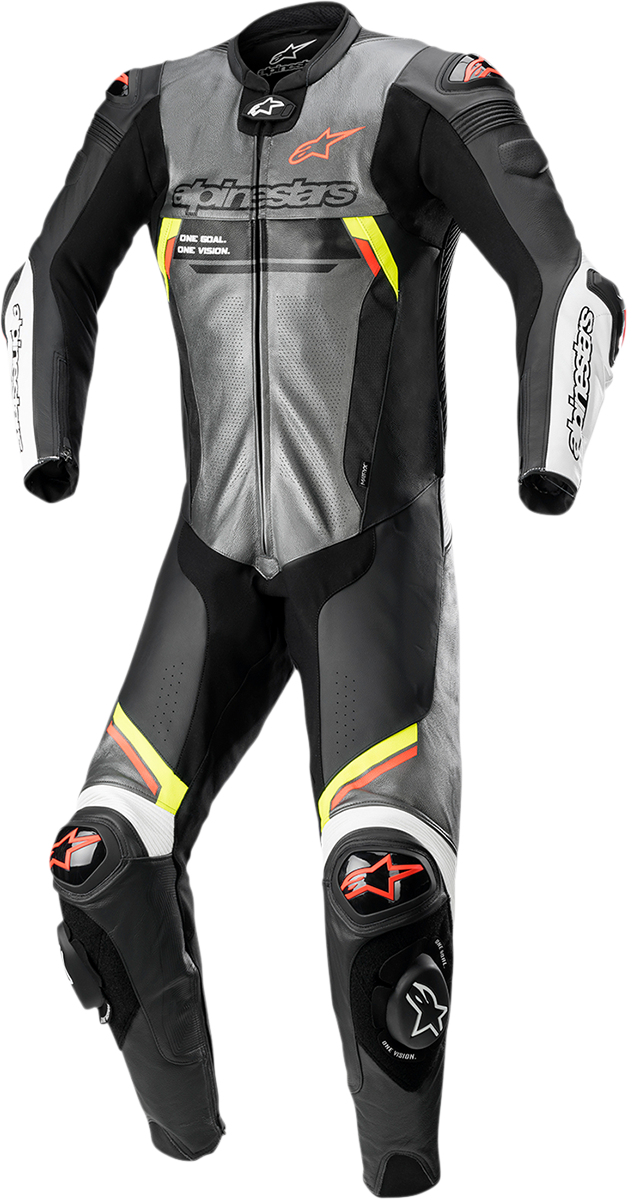 Missile Ignition v2 1-Piece Suit - Metallic Gray/Black/Yellow/Red Fluorescent - US 42 / EU 52