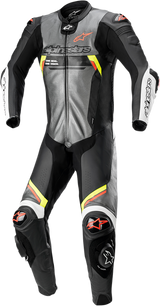 Missile Ignition v2 1-Piece Suit - Metallic Gray/Black/Yellow/Red Fluorescent - US 42 / EU 52