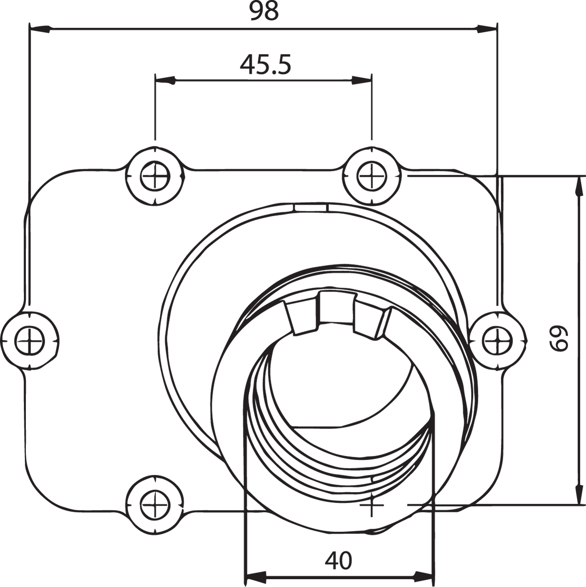 Carburetor Mounting Flange - Ski-Doo 2004 - 2008