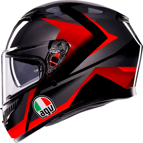 K3 Helmet - Striga - Black/Gray/Red - XL