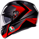 K3 Helmet - Striga - Black/Gray/Red - Medium