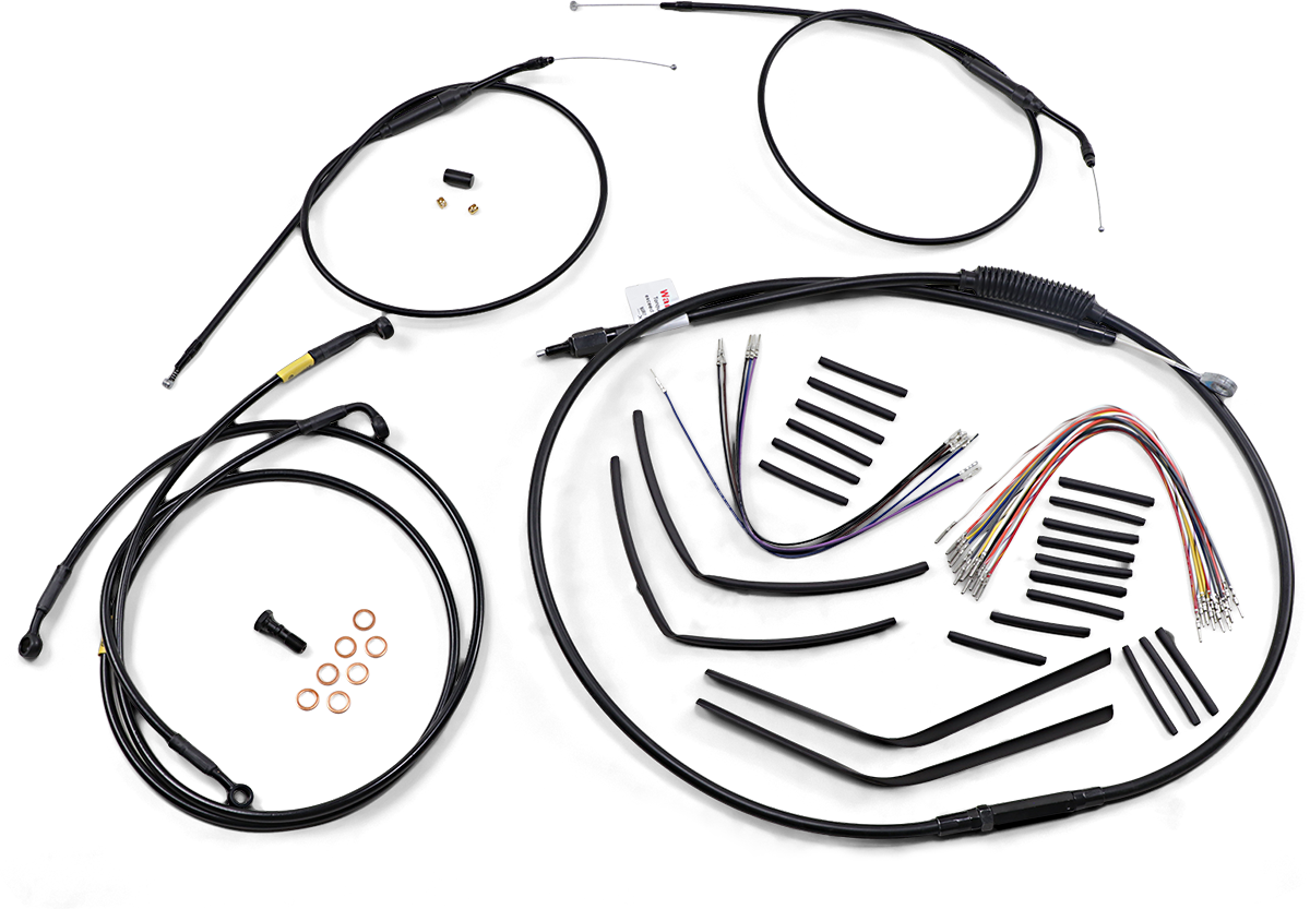 Cable Kit - Jail Bar - 12\" Handlebars - Black Vinyl 1996 - 2005