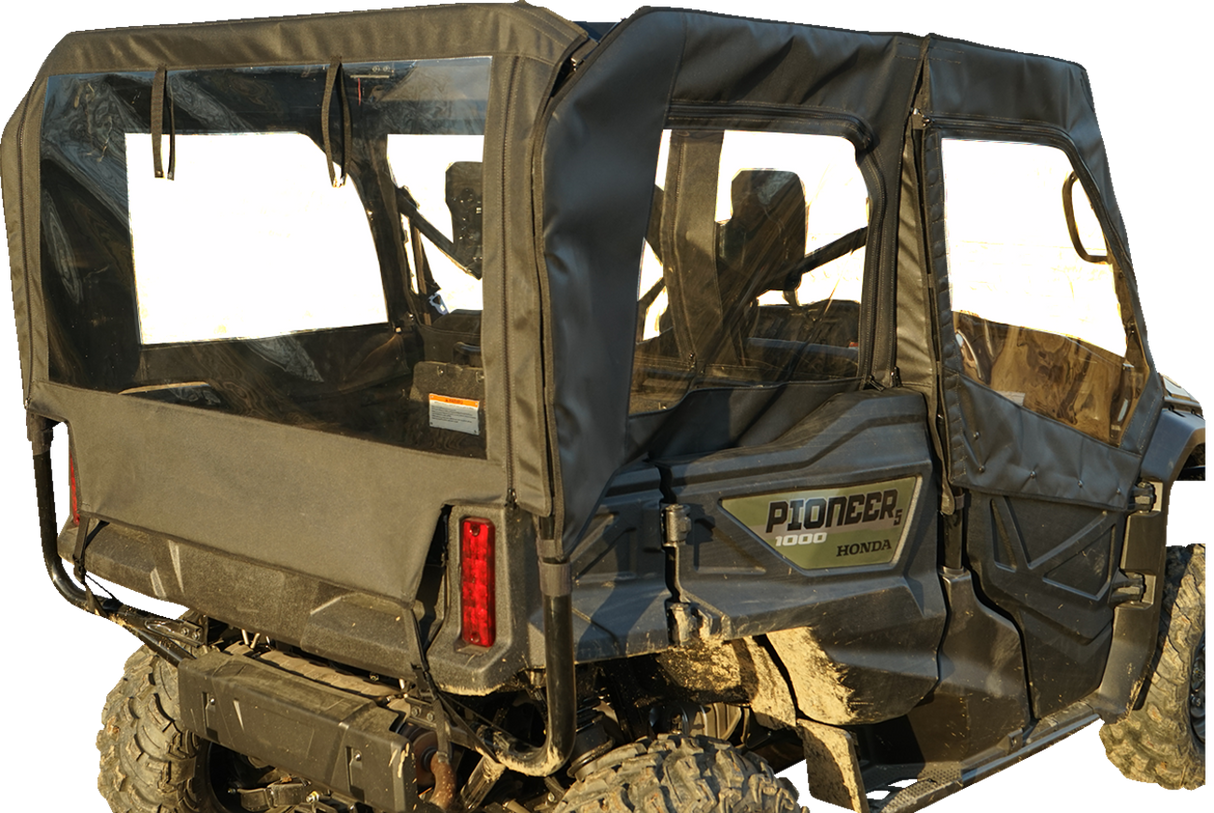 Soft Doors - Middle/Rear Windows - Black - Honda Pioneer 1000 2016 - 2023