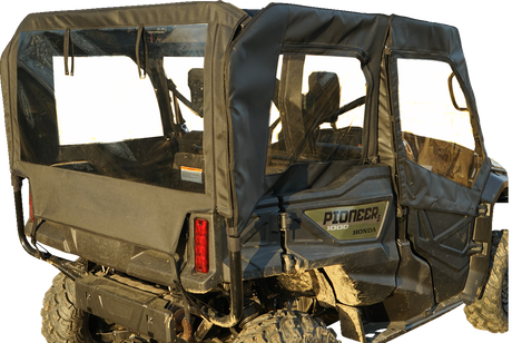 Soft Doors - Middle/Rear Windows - Black - Honda Pioneer 1000 2016 - 2023