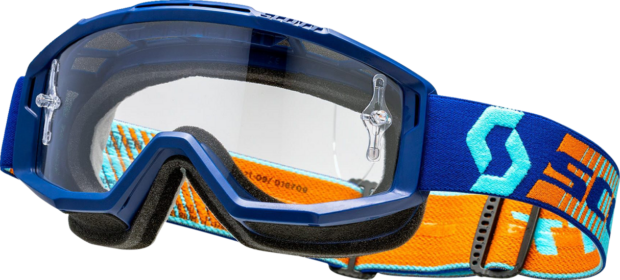 Split OTG Goggles - Royal Blue/Orange - Clear Works