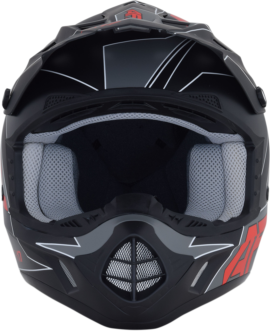 FX-17 Helmet - Aced - Matte Black/Red - 2XL