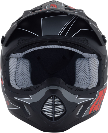 FX-17 Helmet - Aced - Matte Black/Red - 2XL