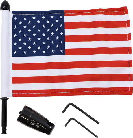 Flag Mount - Passenger Sissy Bar - 9\" Pole - 6\" X 9\" Flag