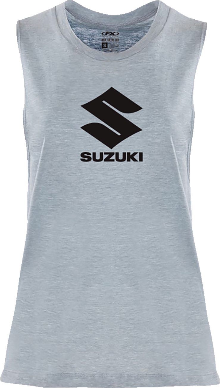 Women\'s Suzuki Idol Muscle Tank Top - Light Heather Blue - XL