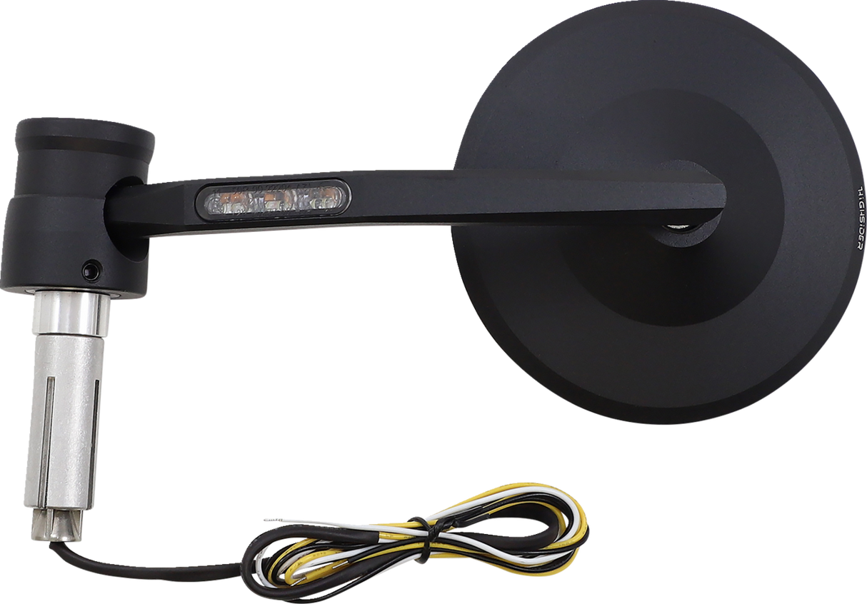 Mirror - Montana Rim - Side View - DRL/Turn Signal - Round - Black