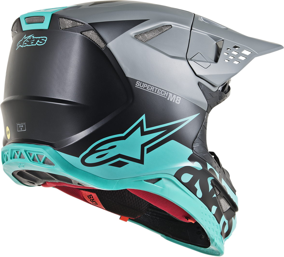 Supertech M8 Helmet - Radium - MIPS® - Black Matte/Mid Gray/Teal - Small