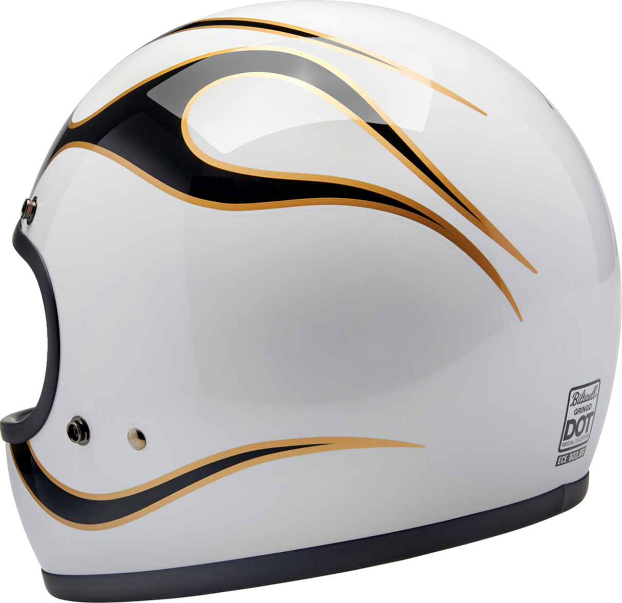 Gringo Helmet - Flames - White/Black - 2XL