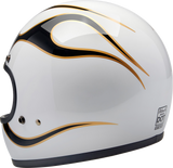 Gringo Helmet - Flames - White/Black - 2XL